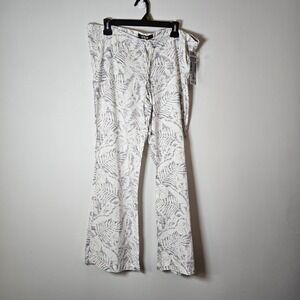 NWT Rewash Women's Med Linen Blend Low Rise Flare Beachy Drawstring Pants Resort